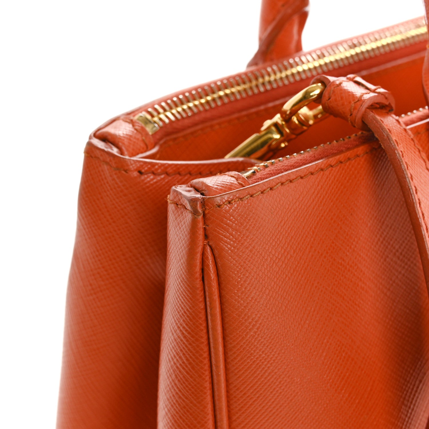 Prada Saffiano Small Galleria Double Zip Tote Papaya 14 of 19