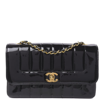 Chanel Patent Vertical Quilted Mini Rectangular Flap Black 1 of 12
