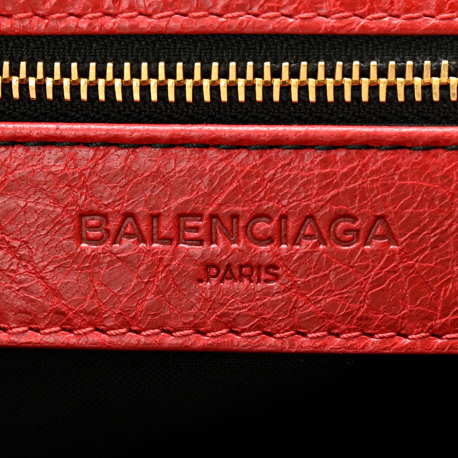 Balenciaga Agneau Giant 12 Gold Hardware Envelope Strap Clutch Rouge Lipstick 8 of 14