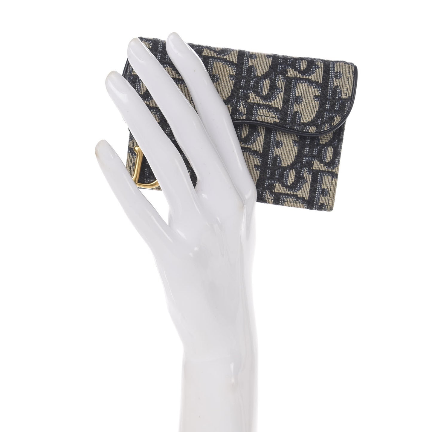 Oblique Saddle Card Holder Blue