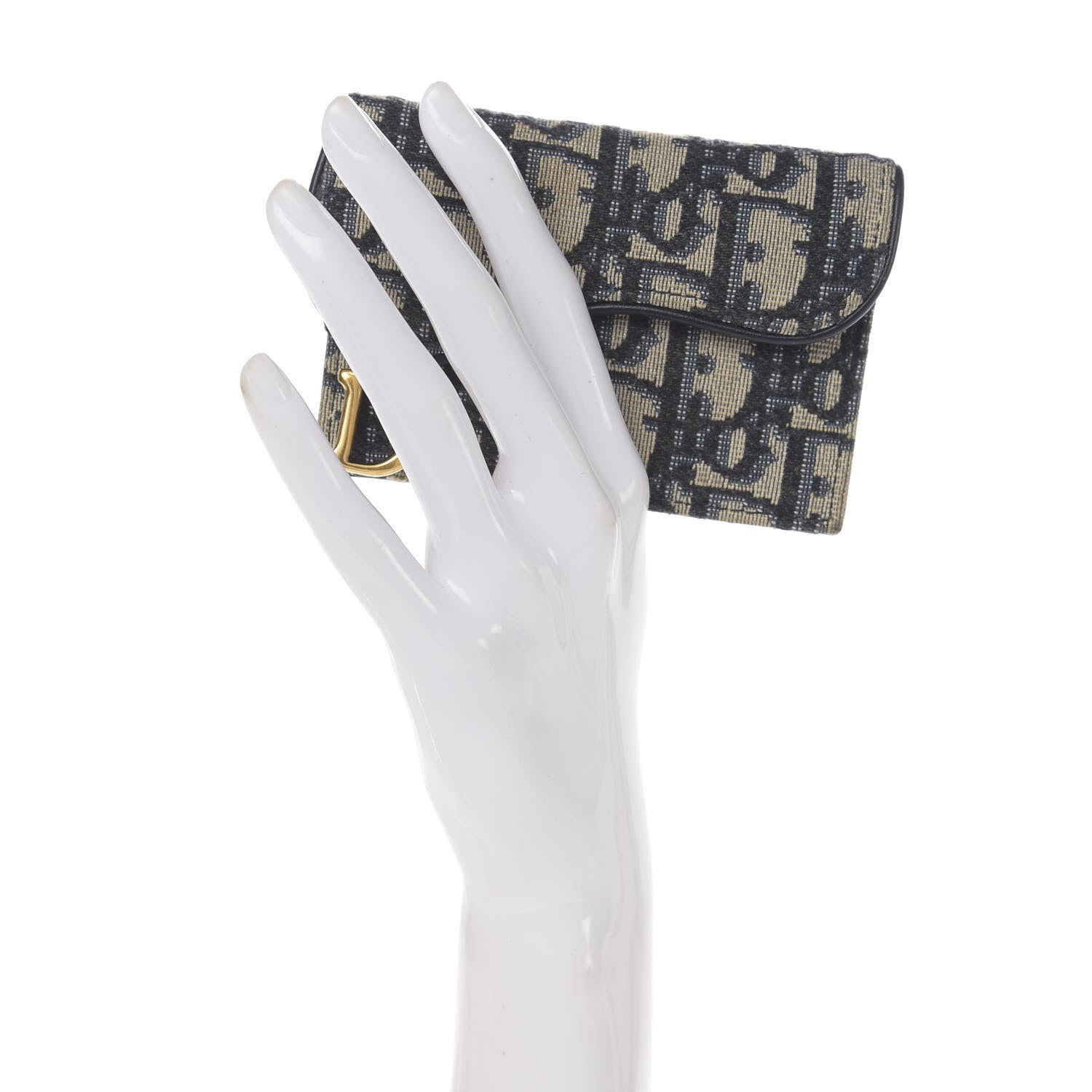Christian Dior Oblique Saddle Card Holder Blue 2 of 7