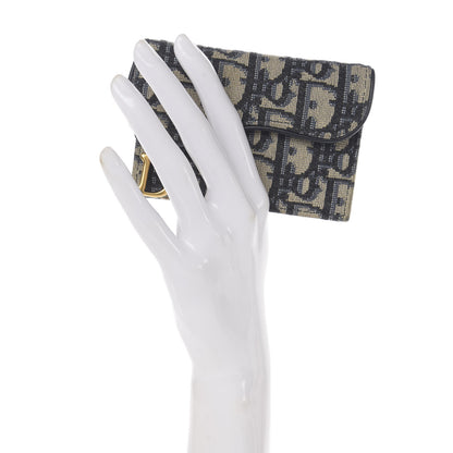 Christian Dior Oblique Saddle Card Holder Blue 2 of 7