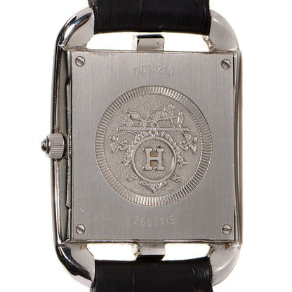 Hermes Stainless Steel Alligator 23mm Cape Cod Quartz Watch Noir 4 of 9