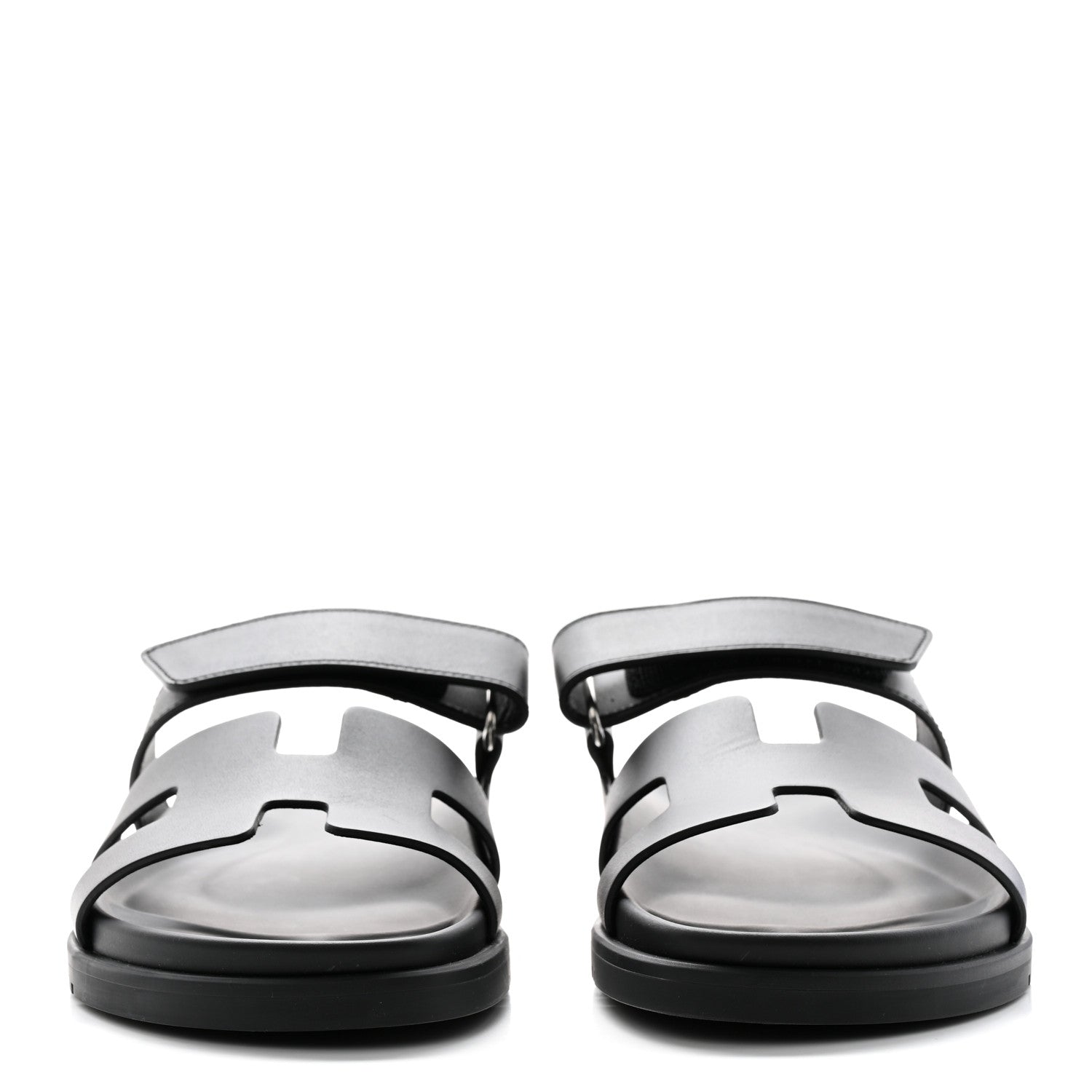 Hermes Calfskin Womens Chypre Sandals 37 Black 2 of 12
