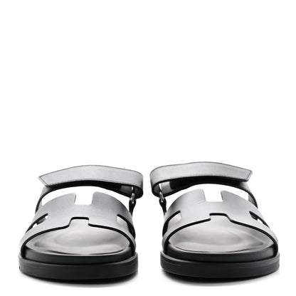 Hermes Calfskin Womens Chypre Sandals 37 Black 2 of 12