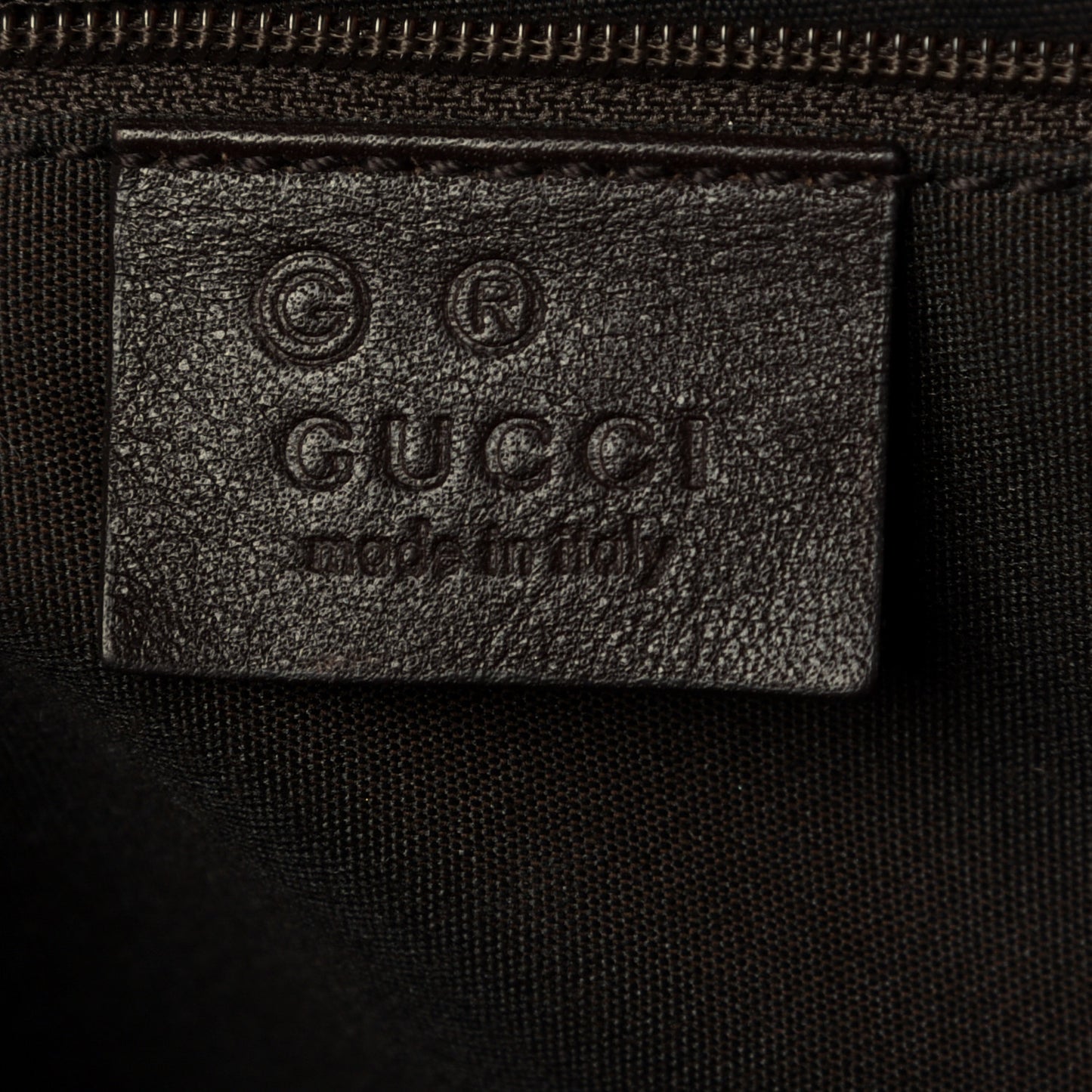 Guccissima Trim Canvas Hobo Dark Brown