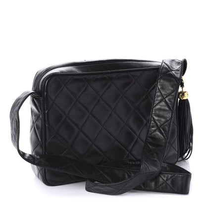Chanel Lambskin Quilted CC Tassel Camera Case Black 3 of 13