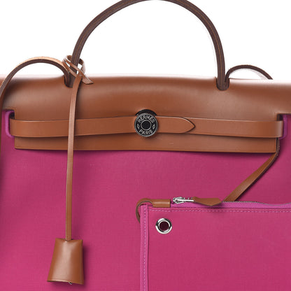 Hermes Vache Hunter Toile Herbag Zip 31 PM Magnolia Fauve 11 of 11