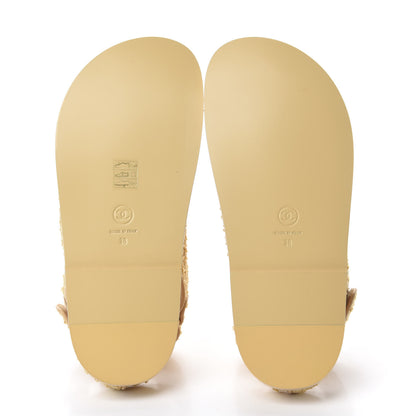 Chanel Braided Fabric Velcro Dad Sandals 38 Beige 6 of 10