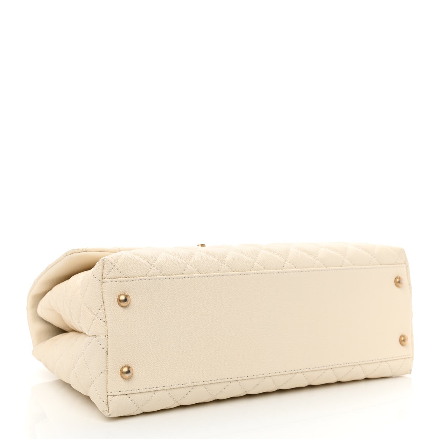 Chanel Caviar Lizard Quilted Medium Coco Handle Flap Ivory 4 of 10