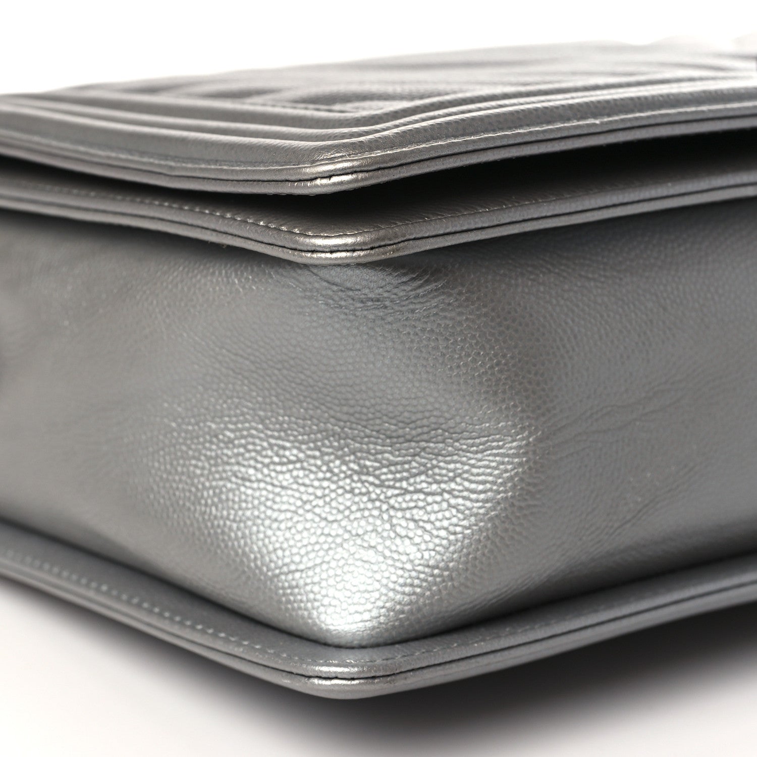 Chanel Caviar Chevron New Medium Boy Flap Silver 8 of 9