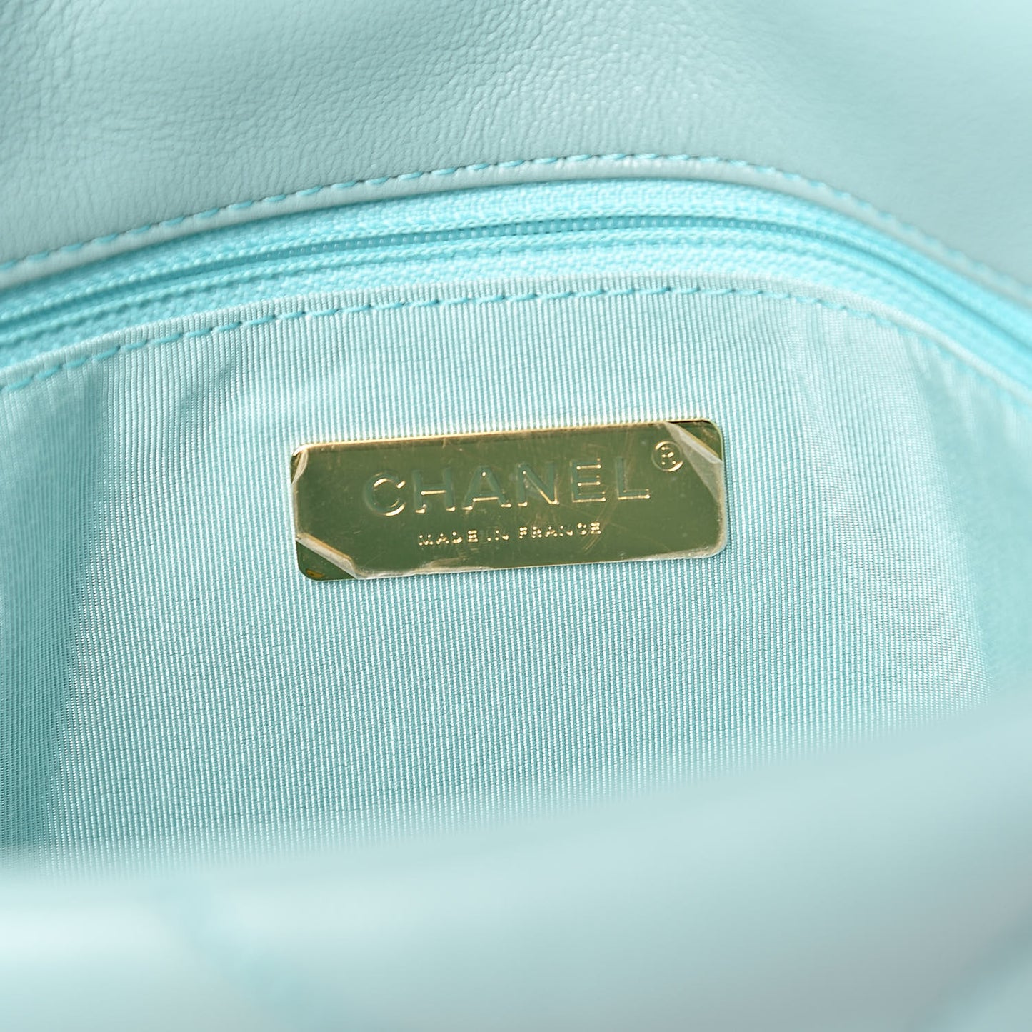 Lambskin Quilted Medium Chanel 19 Flap Light Blue