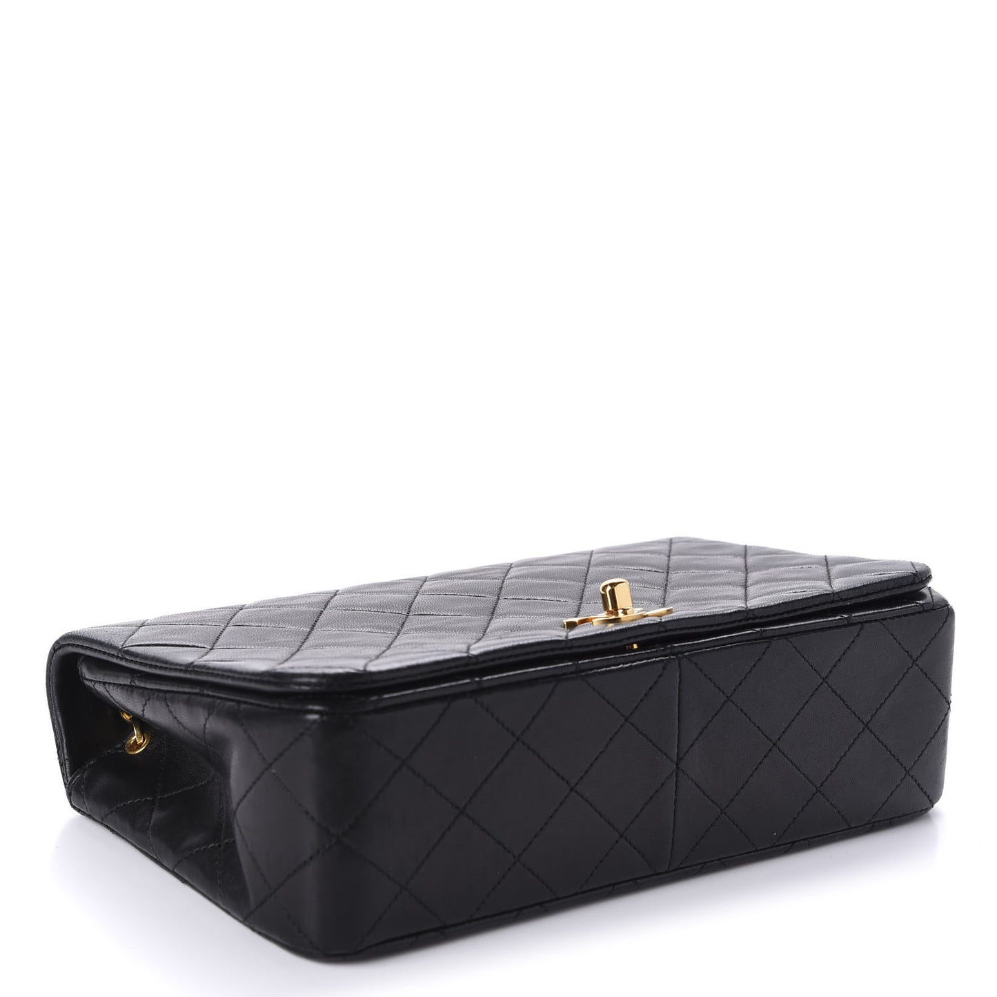 Lambskin Quilted Small Single Flap Black