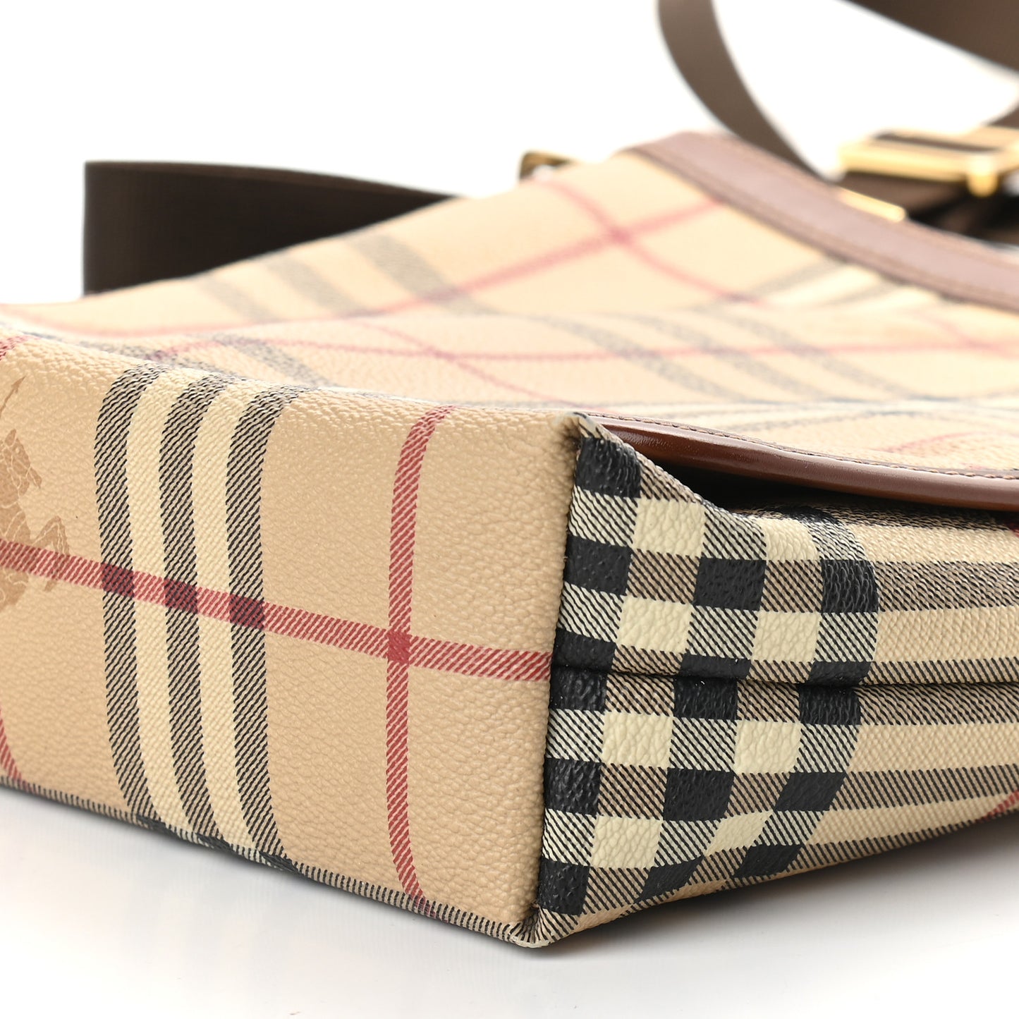 Haymarket Check Crossbody Messenger Bag Tan