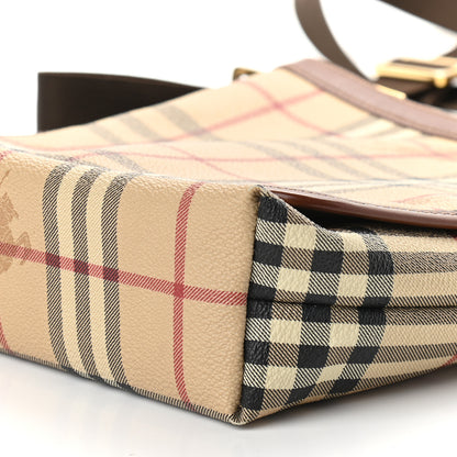 Burberry Haymarket Check Crossbody Messenger Bag Tan 7 of 8