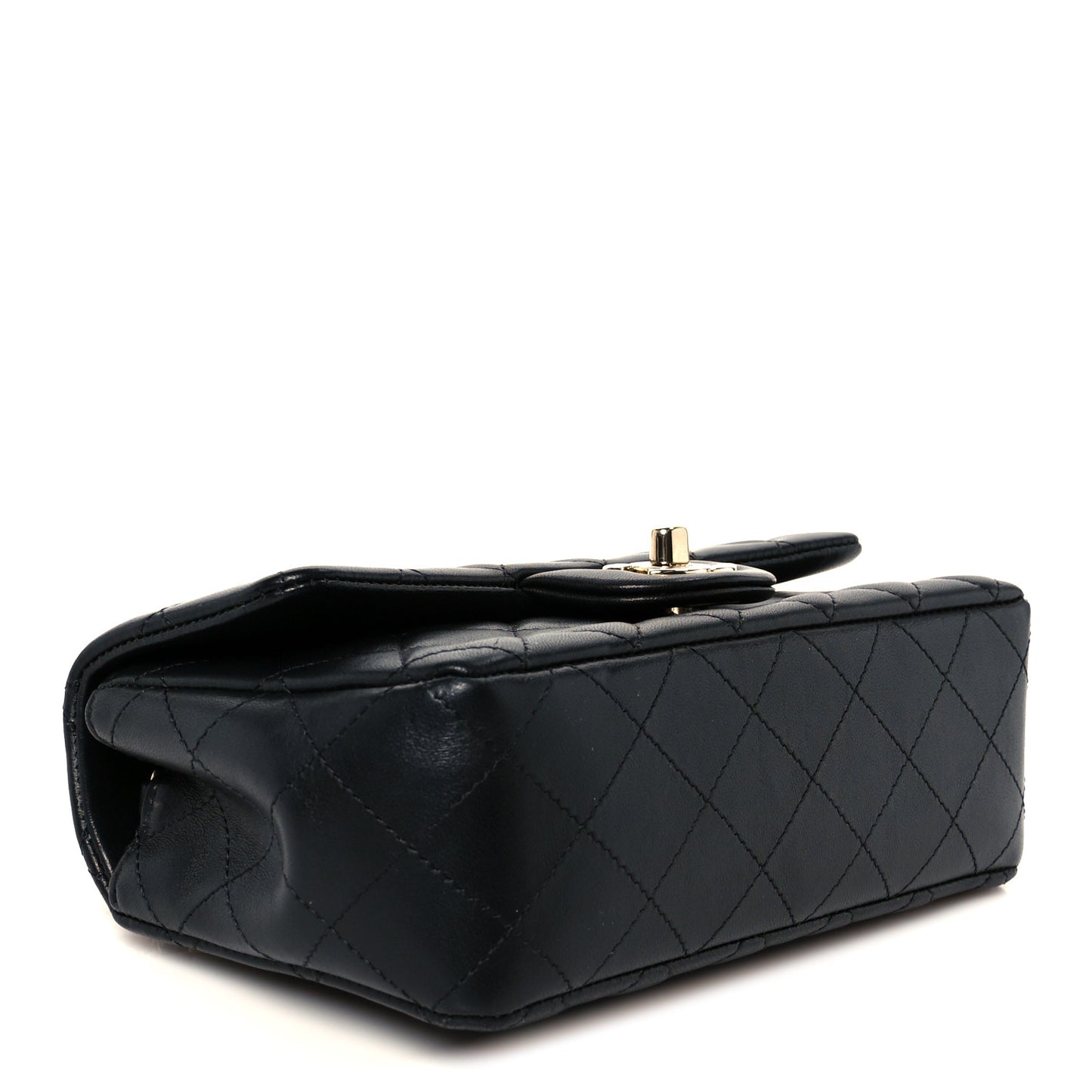 Lambskin Quilted Mini Coco Charms Rectangular Flap Black