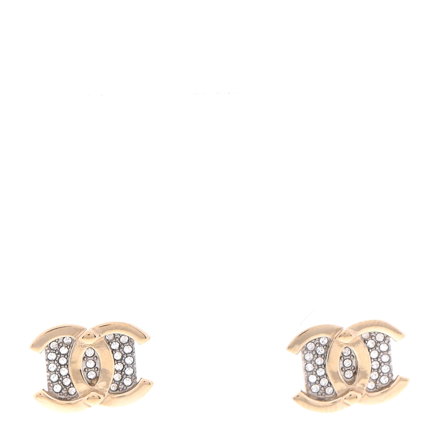 Crystal CC Square Earrings Gold