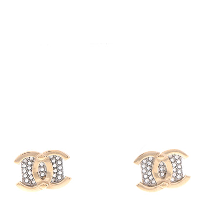 Chanel Crystal CC Square Earrings Gold 1 of 4