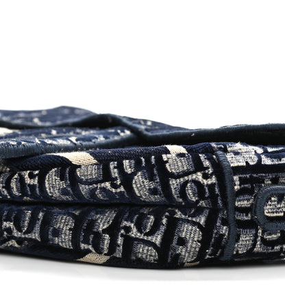 Christian Dior Velvet Oblique Saddle Bag Blue 10 of 11