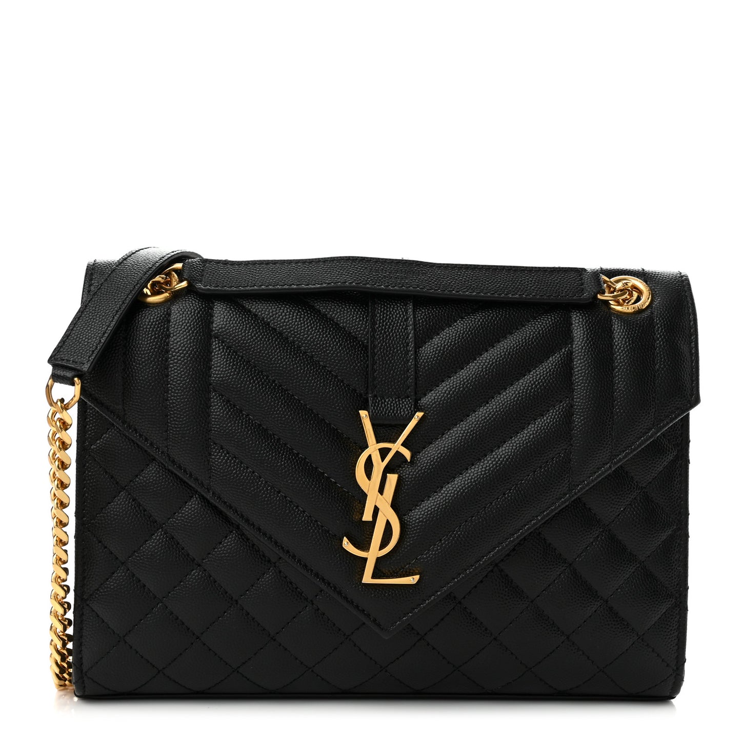 Grain De Poudre Textured Mixed Matelasse Triquilt Medium Monogram Satchel Black