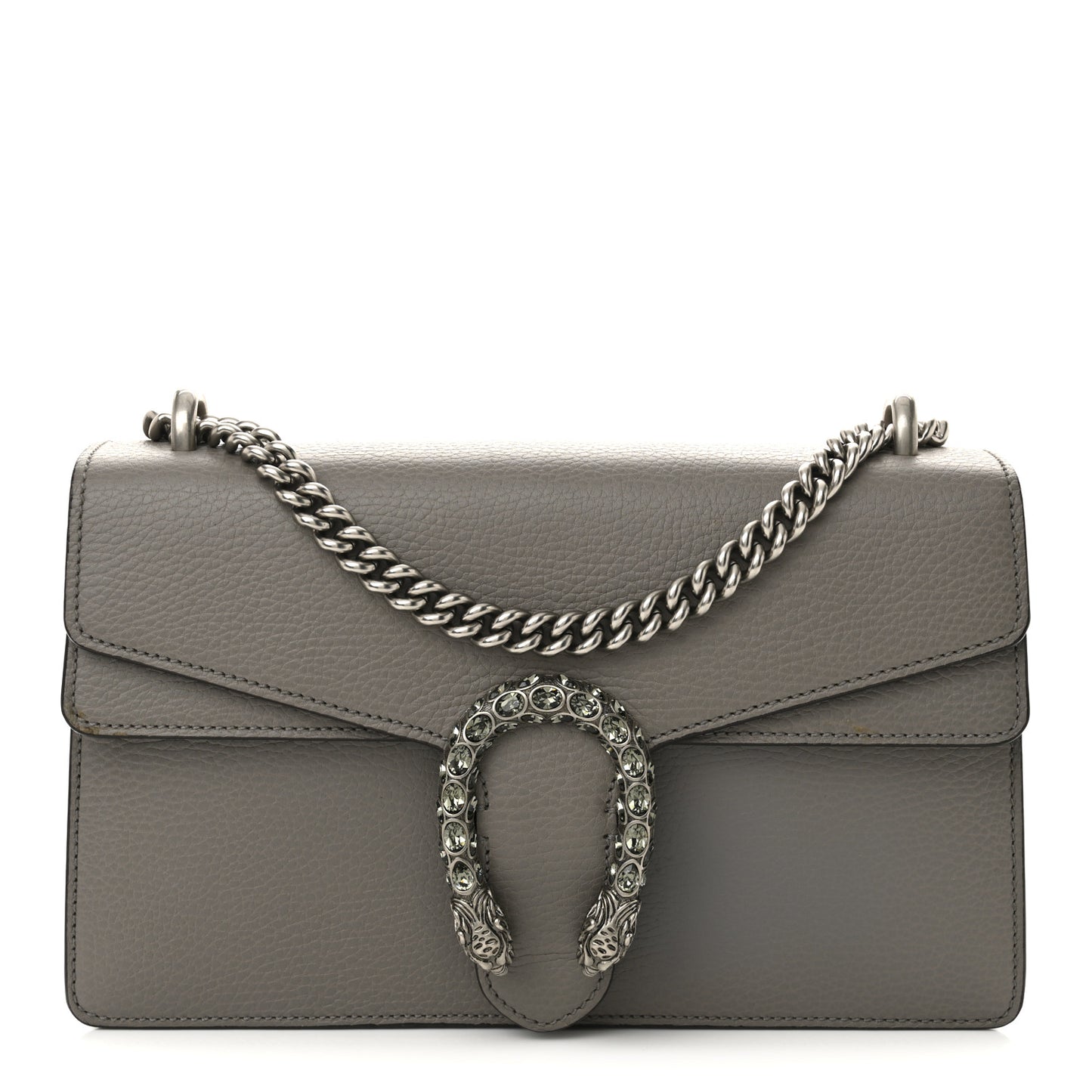 Pebbled Calfskin Small Dionysus Shoulder Bag Dusty Grey