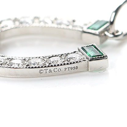 Tiffany Platinum Diamond Emerald Amethyst Horseshoe Charm 3 of 4