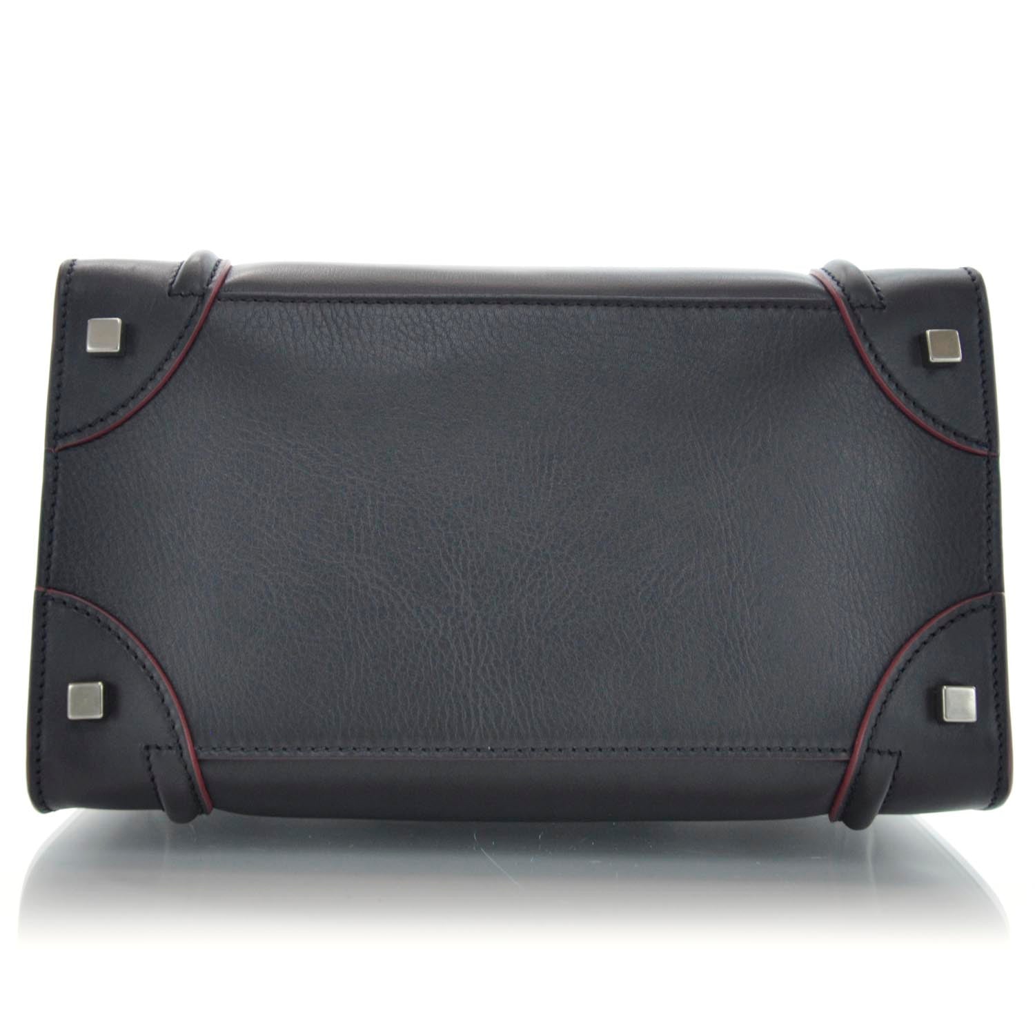 Celine Smooth Calfskin Mini Luggage Black w Pink Trim 6 of 9