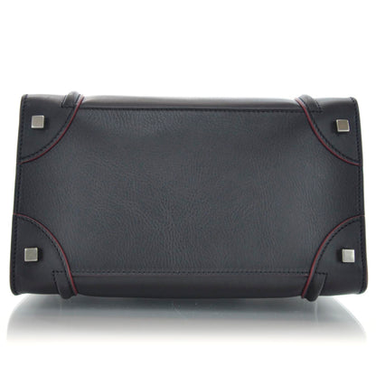 Celine Smooth Calfskin Mini Luggage Black w Pink Trim 6 of 9