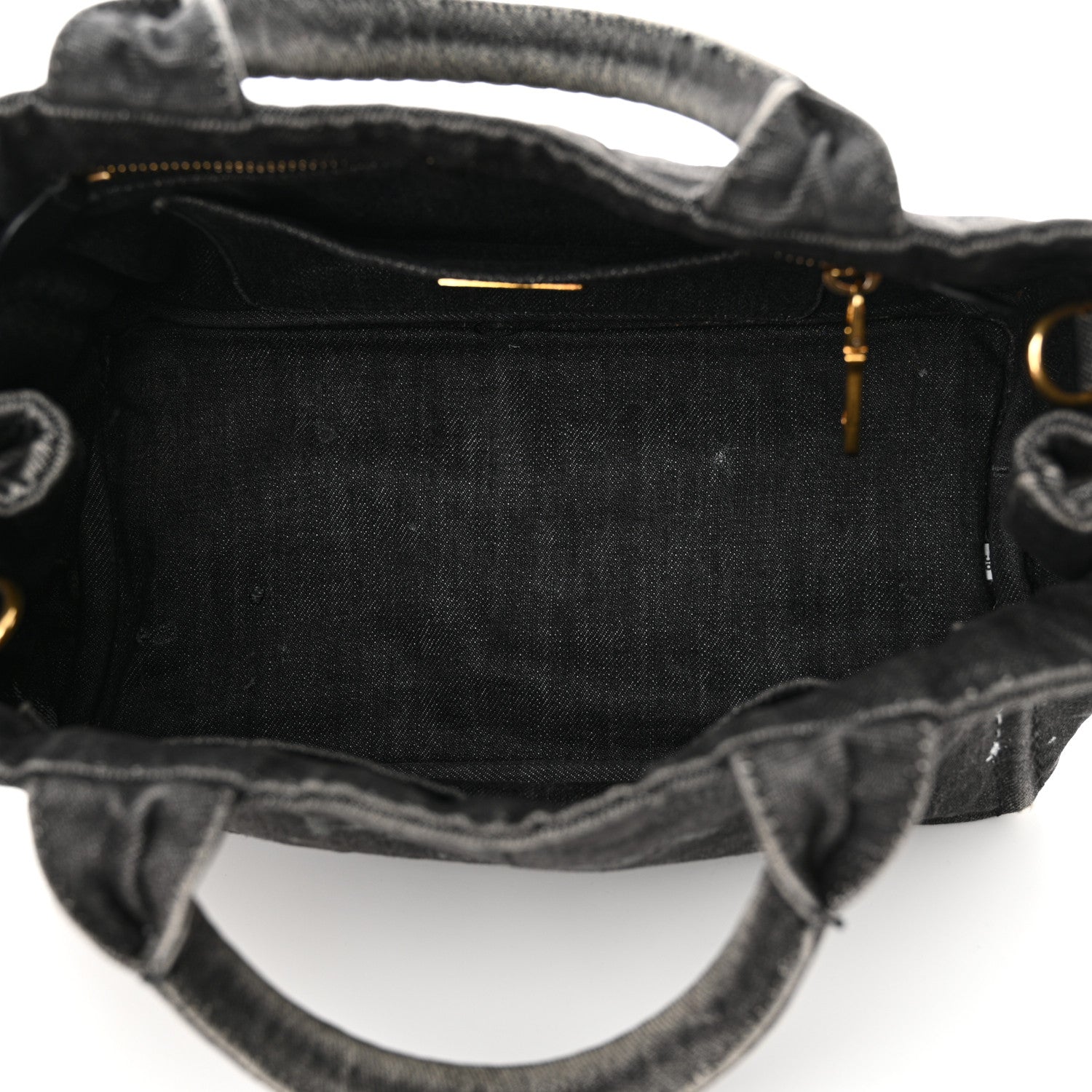 Prada Denim Small Logo Tote Black 5 of 22