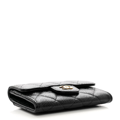 Chanel Caviar Quilted Flap Card Holder Wallet Black 4 of 9