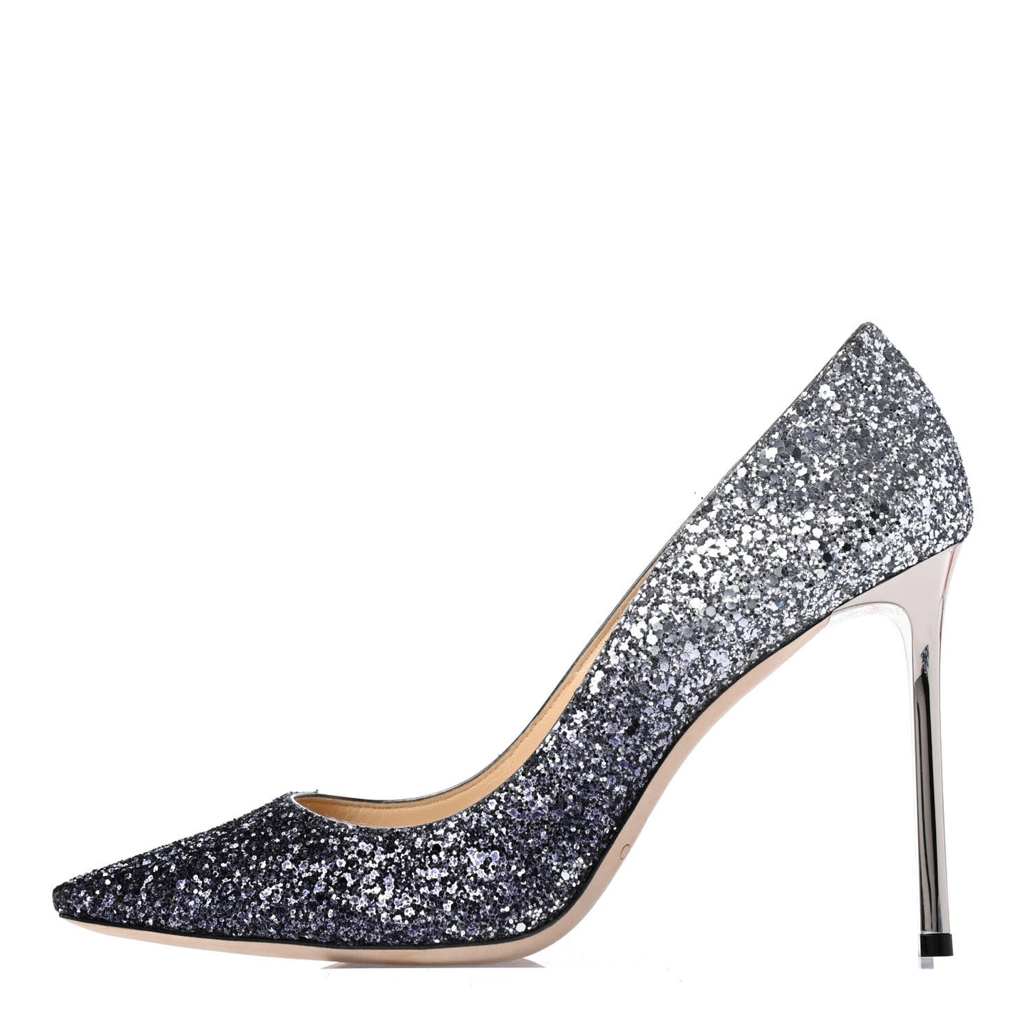 Coarse Glitter Degrade Pointy Toe Romy 100 Pumps 40 Navy Silver