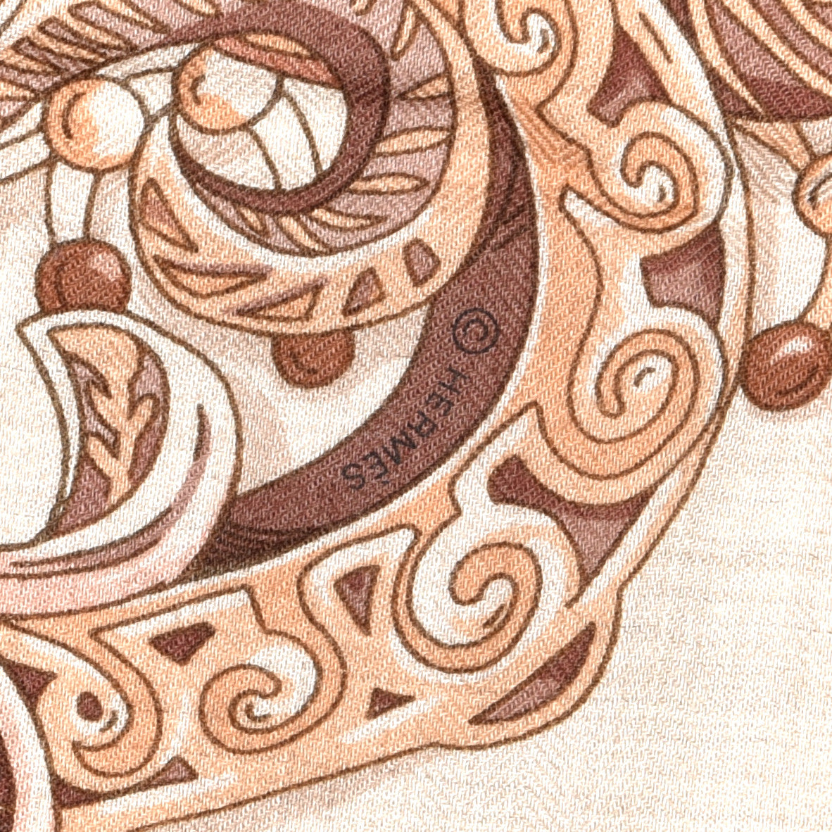 Cashmere Silk Zénobie Reine De Palmyre 140 Natural Terracotta Vert