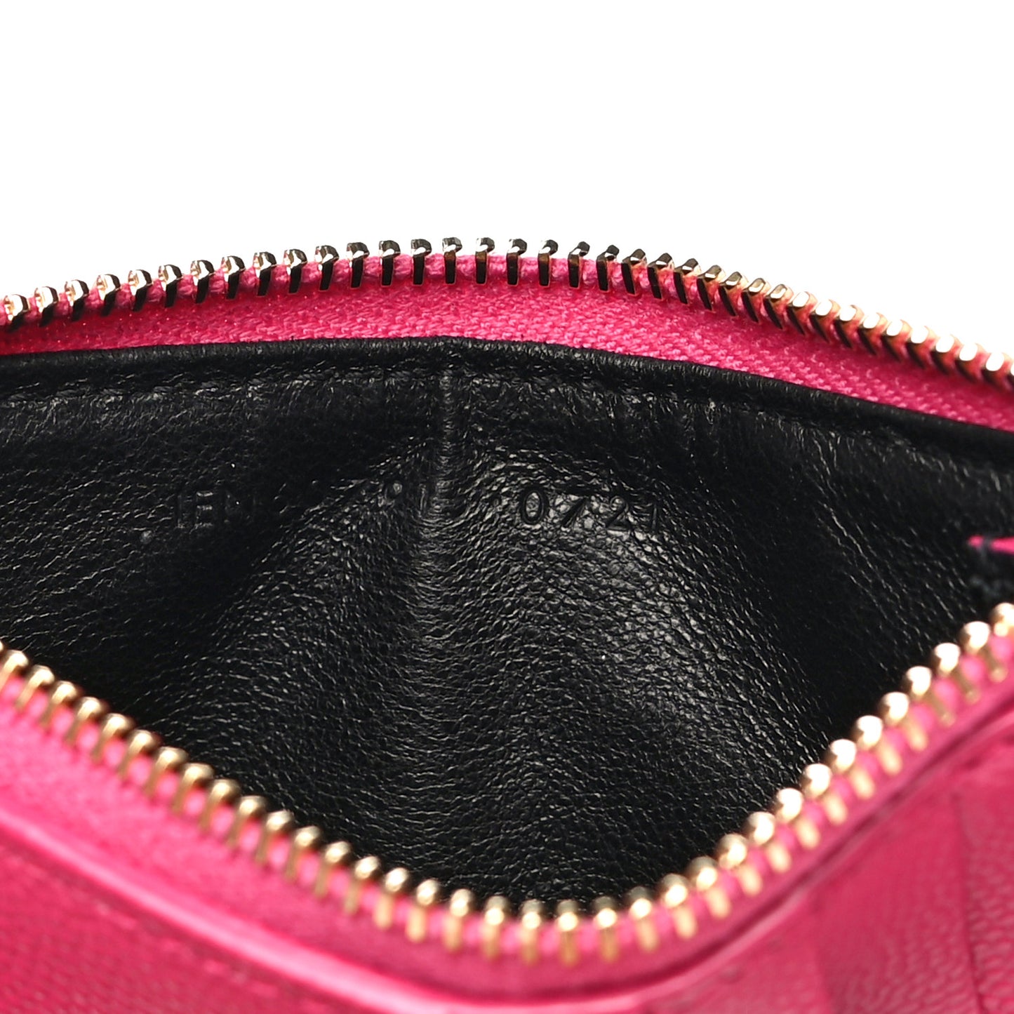 Grain De Poudre Matelasse Chevron Monogram Fragments Zippered Card Case Fresh Fuxia
