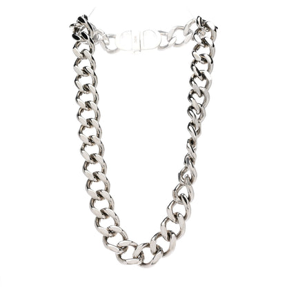 Christian Dior Brass CD Icon Chain Link Necklace Silver 3 of 6