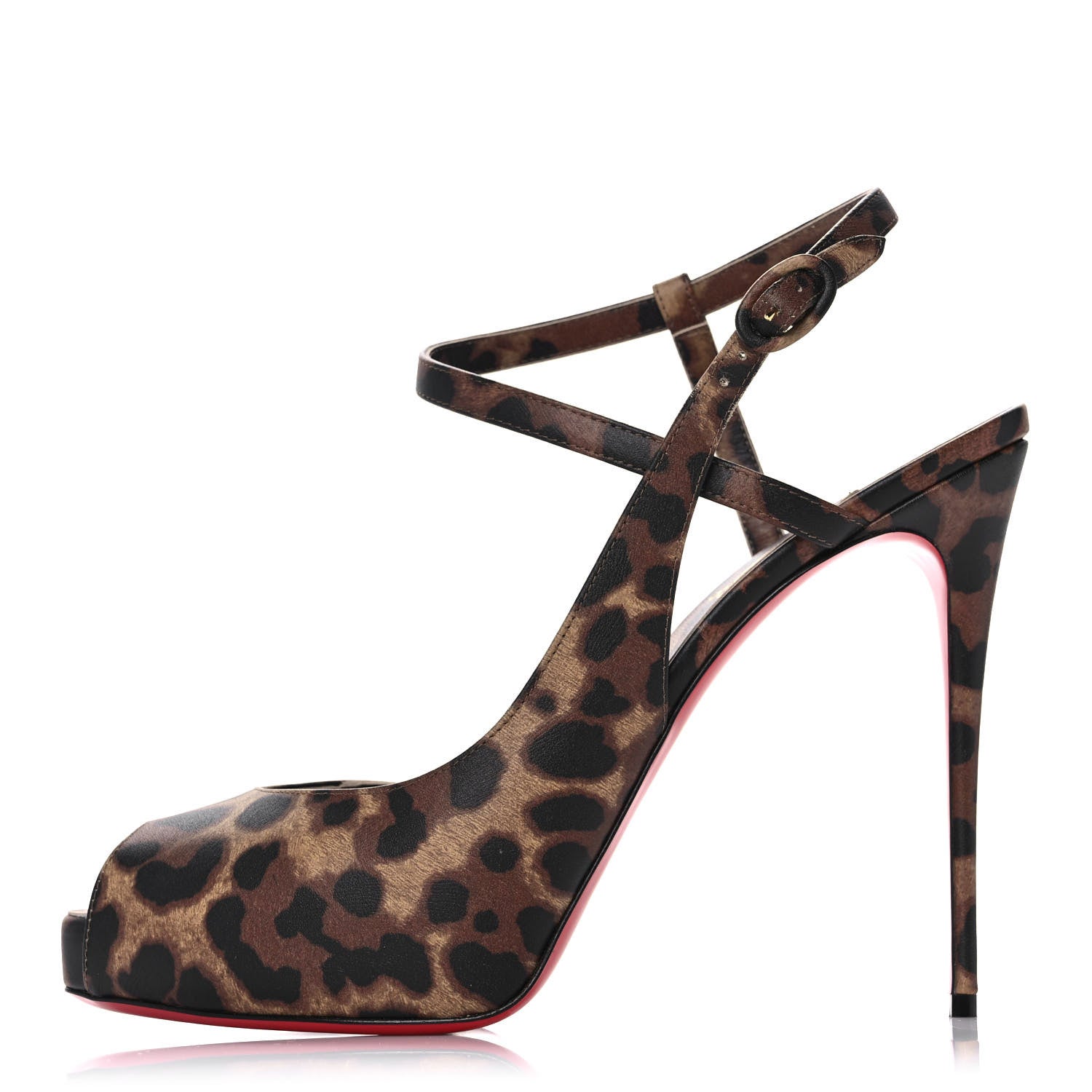 Christian Louboutin Calfskin Leopard Jenlove Alta 120 Pumps 42 Brown 1 of 8
