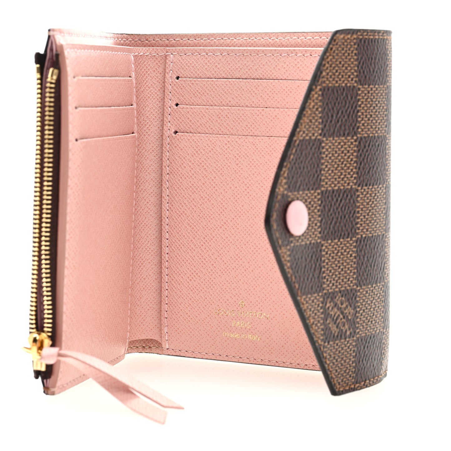 Damier Ebene Victorine Wallet Rose Ballerine