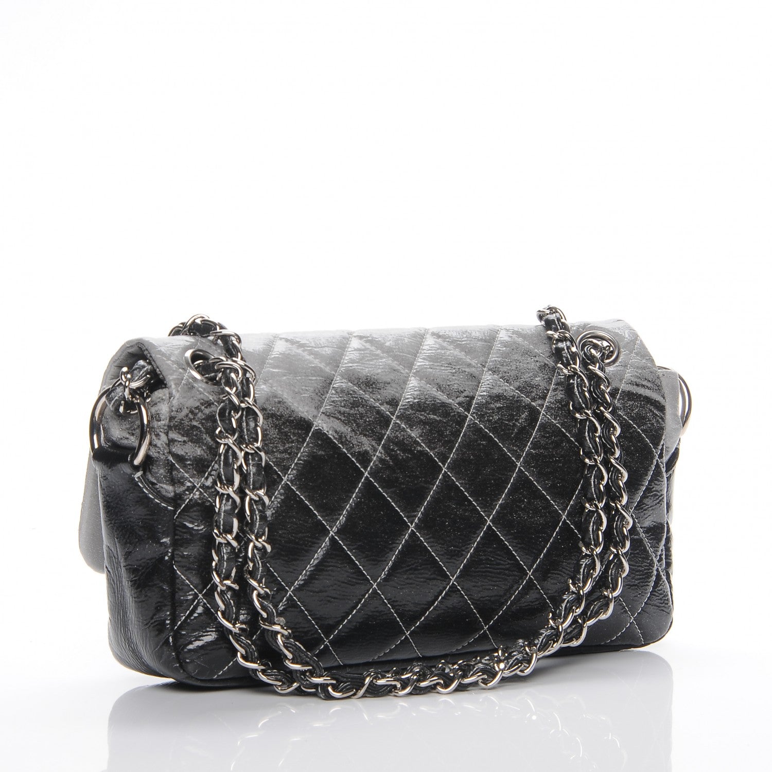 Chanel Vinyl Quilted Small Melrose Degrade Flap Black 3 of 9