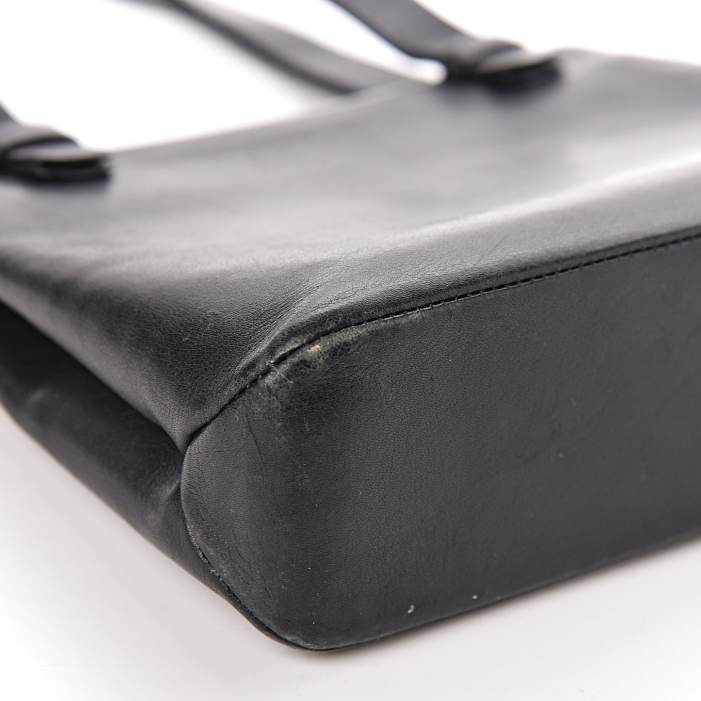 Calfskin Logo Shoulder Bag Black