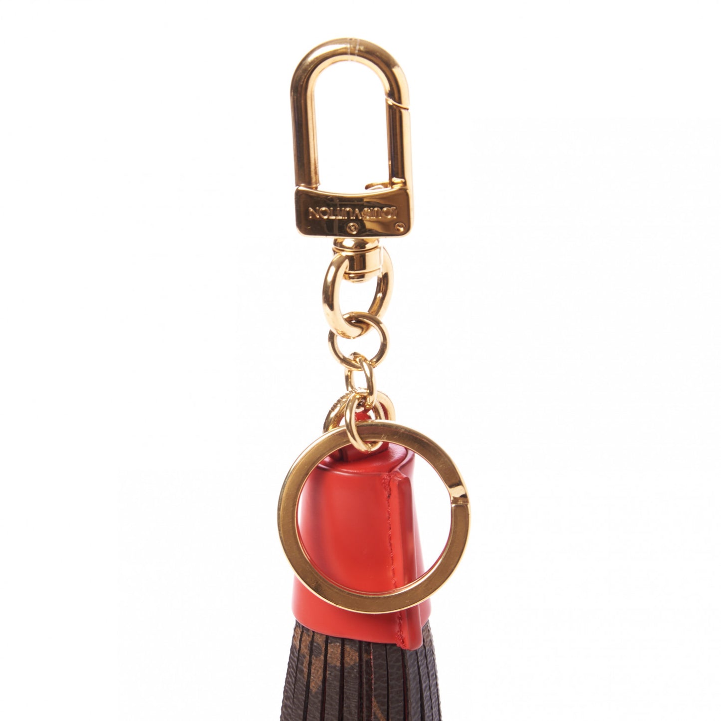 Monogram Tassel Bag Charm Red