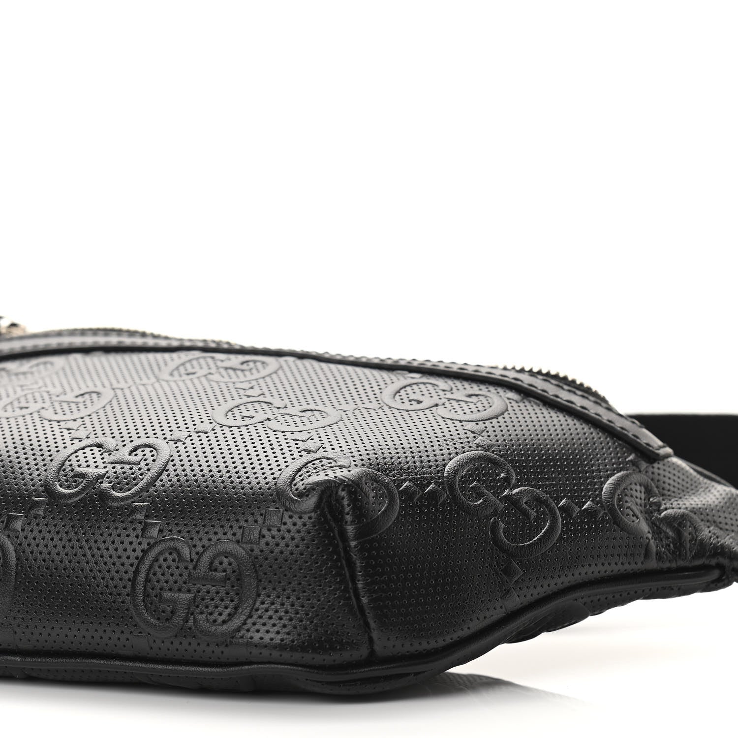Gucci Calfskin GG Tennis Embossed Belt Bag Black 10 of 11