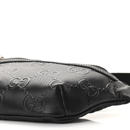 Gucci Calfskin GG Tennis Embossed Belt Bag Black 10 of 11