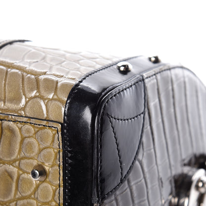 Versace Calfskin Crocodile Embossed Madonna Satchel 12 of 12