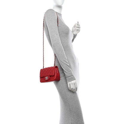 Chanel Lambskin Quilted Mini Square Flap Red 2 of 10