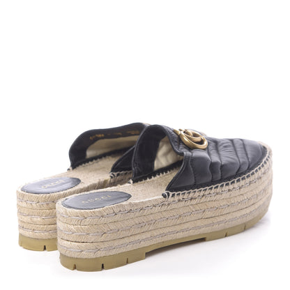 Gucci Nappa Matelasse GG Marmont Platform Espadrille Slippers 38 Black 4 of 8