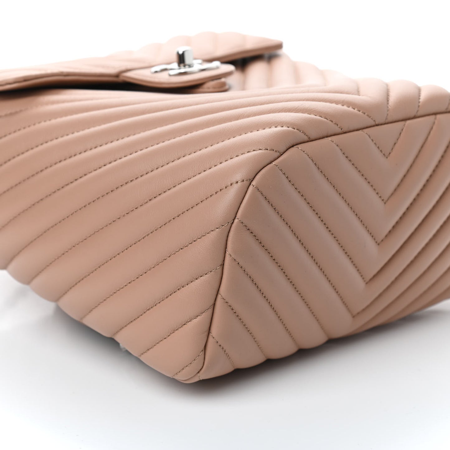 Calfskin Chevron Quilted Small Urban Spirit Backpack Beige
