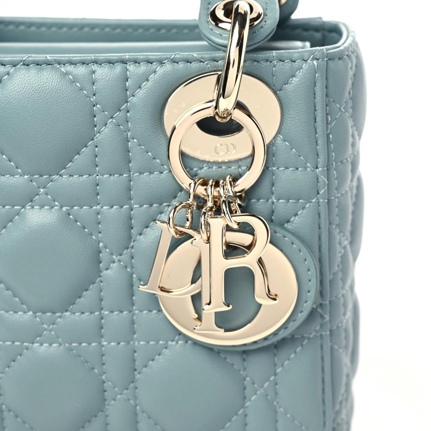 Lambskin Cannage Mini Lady Dior Cloud Blue
