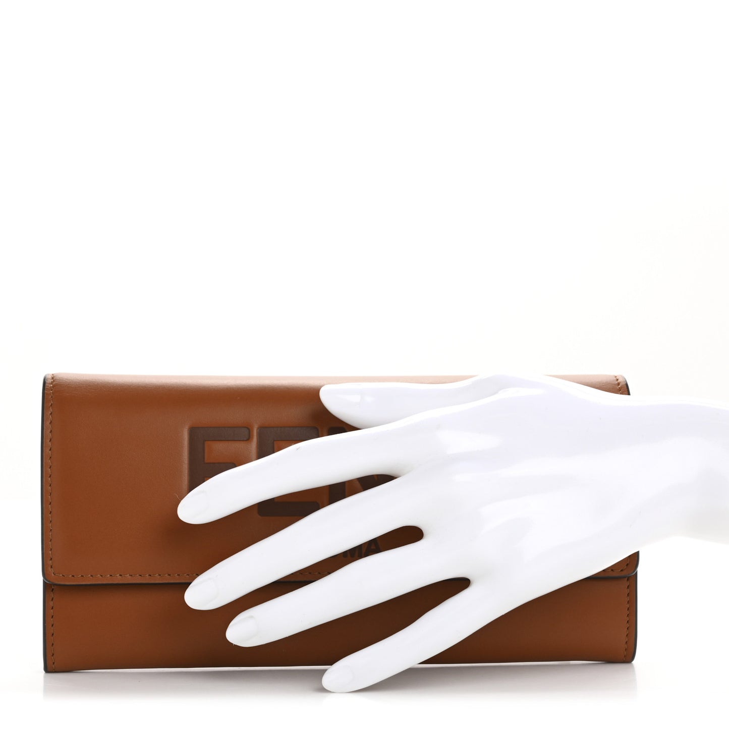 Vitello King Tamponato Logo Embossed Continental Wallet Cuoio