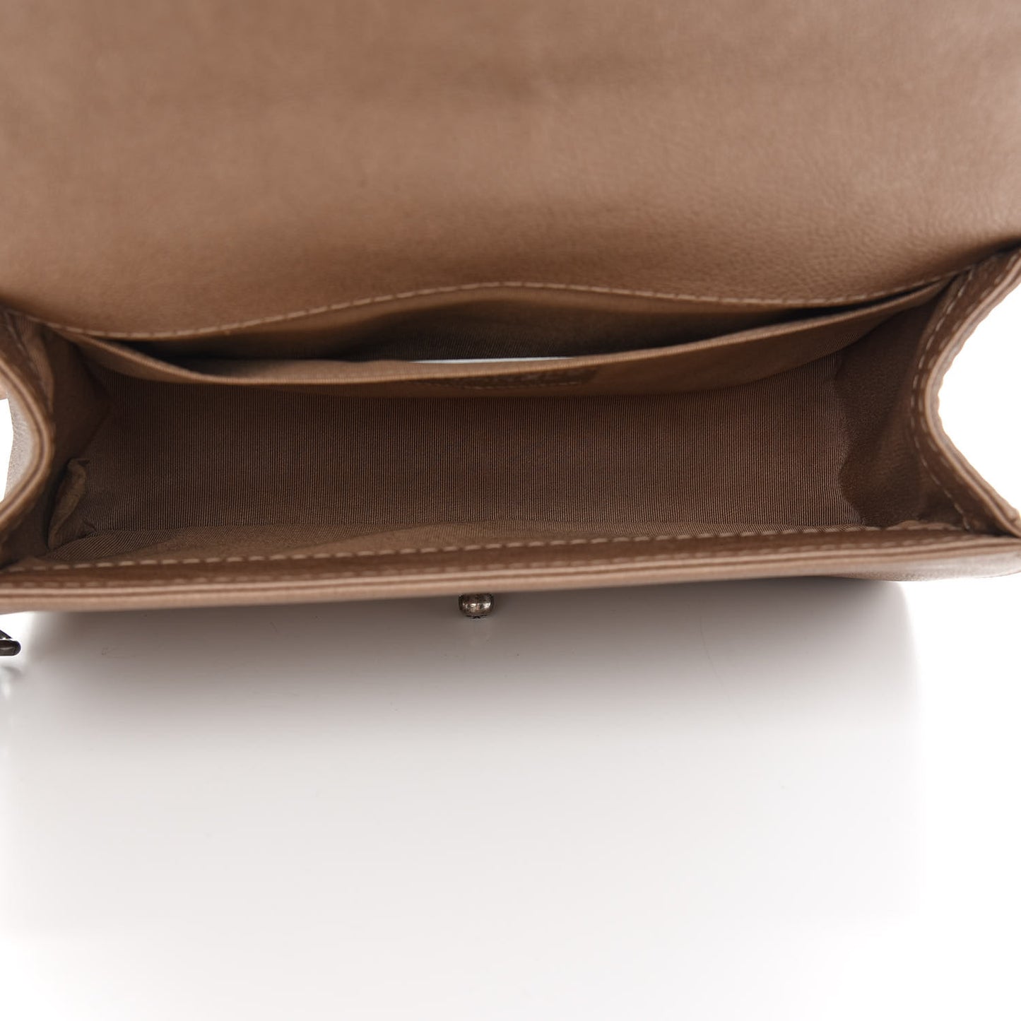 Metallic Calfskin Quilted Medium Boy Flap Dark Gold