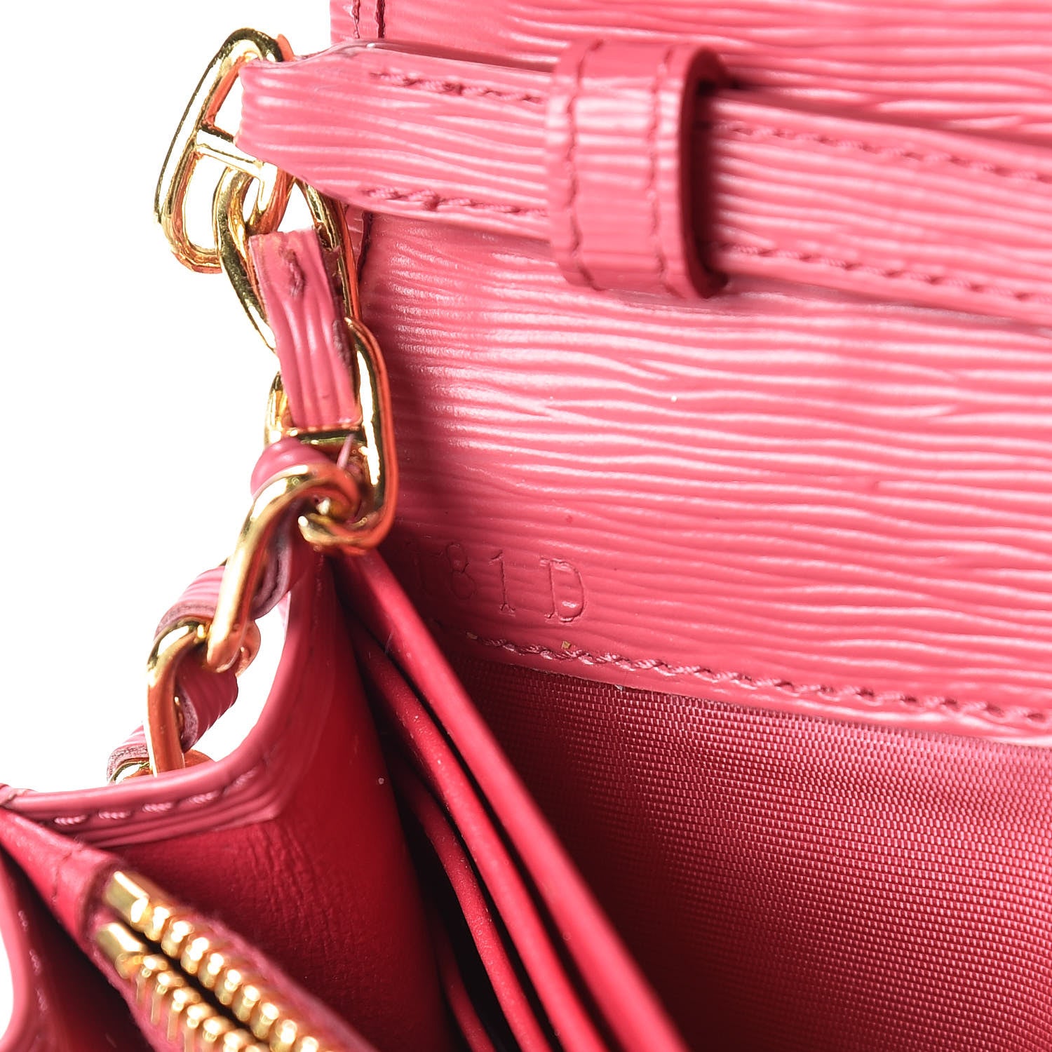 Prada Vitello Move Oro Chain Wallet Peonia 7 of 10