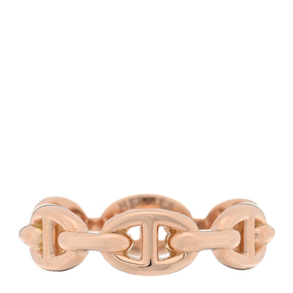 Hermes 18K Rose Gold PM Chaine d'Ancre Enchainee Ring 55 7.25 1 of 5